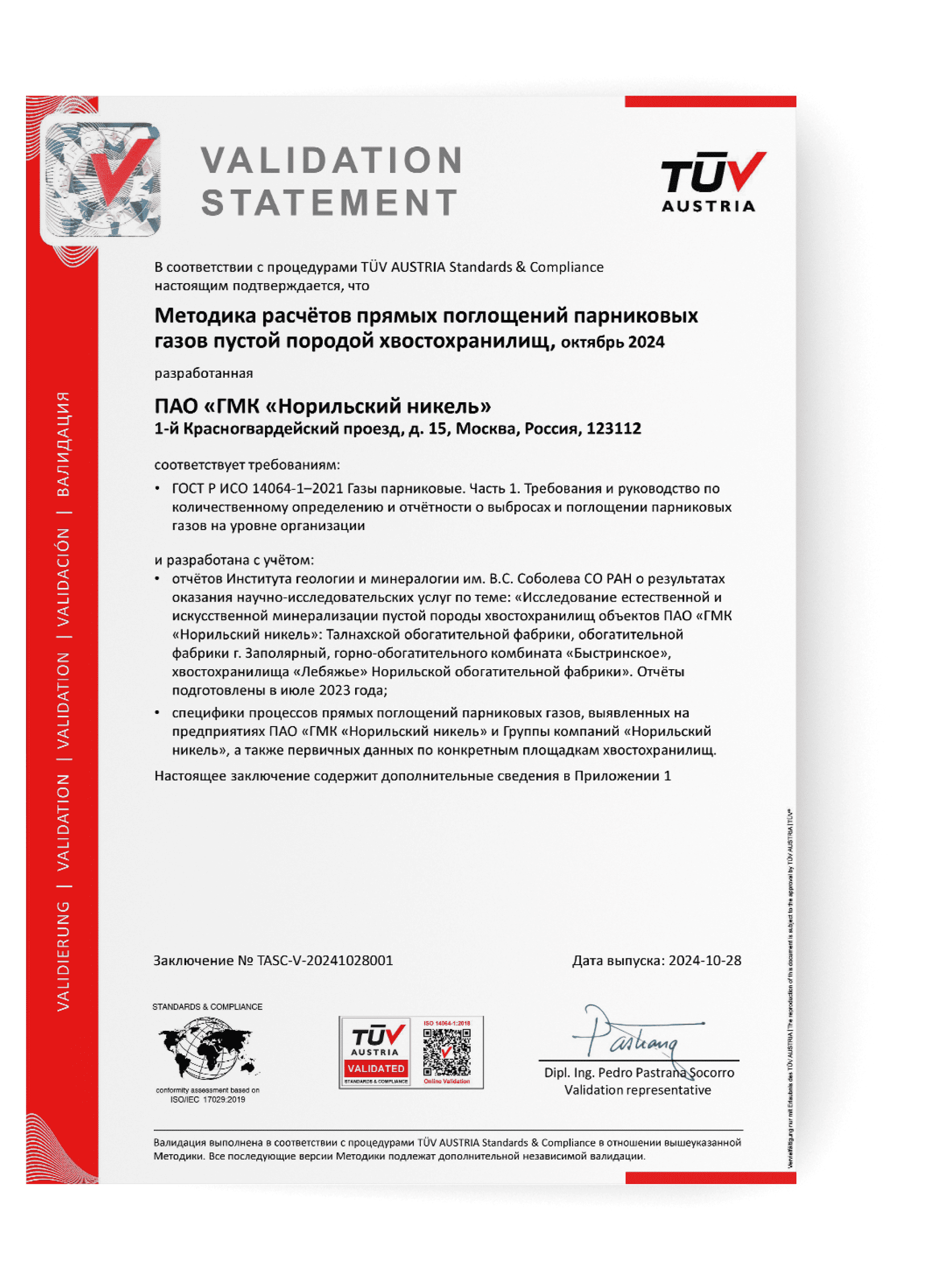 Прямые поглощения парниковых газов